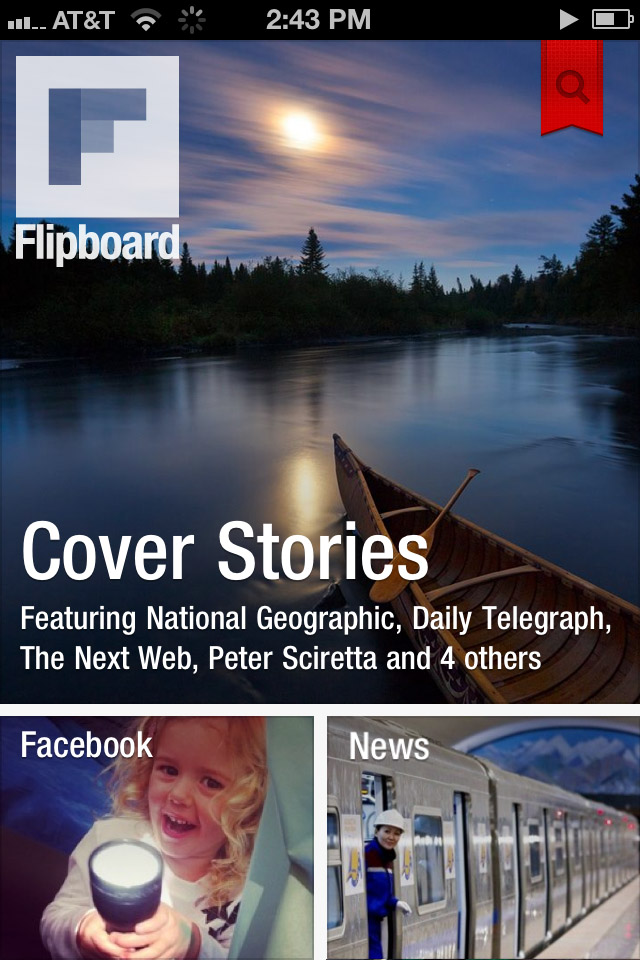 Flipboard front page on iPhone. Source: Flipboard.com